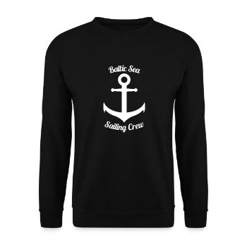 Baltic Sea Sailing Crew - Ostsee Segel Crew - Unisex Pullover - Schwarz - Vorne - Alina (178cm) & Michal (187cm)
