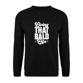Bald Head Baldness Beard Bald Head - Unisex Sweatshirt - black - Front - Alina (178cm) & Michal (187cm)