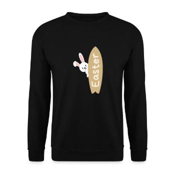 Surf Osterhase - Unisex Pullover - Schwarz - Vorne - Alina (178cm) & Michal (187cm)