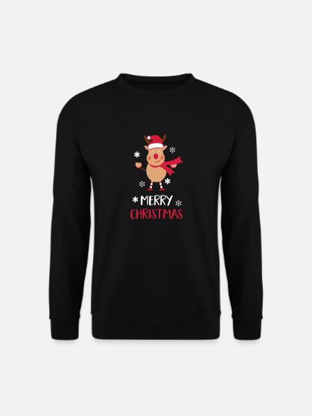 Frohe Weihnachten Elch - Unisex Pullover - Schwarz
