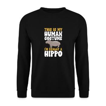 Hippopotame Hippopotame - Sweat-shirt Unisexe - noir - Devant - Alina (178cm) & Michal (187cm)