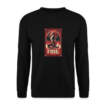 Dragon and Fire - Unisex Pullover - Schwarz - Vorne - Alina (178cm) & Michal (187cm)
