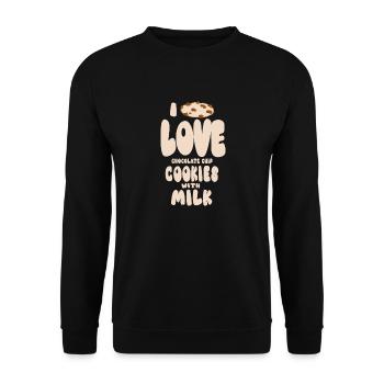 Schokoladenkekse und Milch - Unisex Pullover - Schwarz - Vorne - Alina (178cm) & Michal (187cm)