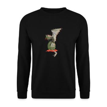 angry Dragon egg - Unisex Pullover - Schwarz - Vorne - Alina (178cm) & Michal (187cm)