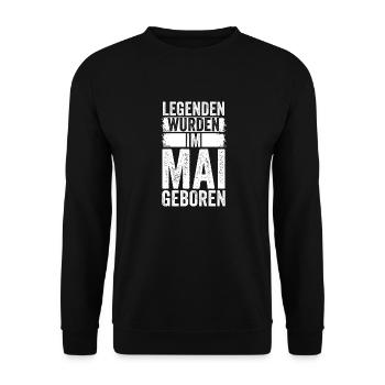 Les légendes sont nées en mai - Sweat-shirt Unisexe - noir - Devant - Alina (178cm) & Michal (187cm)