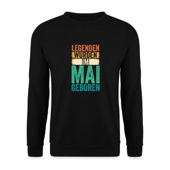 Les légendes sont nées en mai - Sweat-shirt Unisexe - noir - Devant - Alina (178cm) & Michal (187cm)
