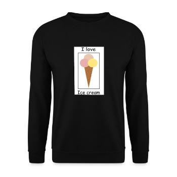 I love ice cream - Unisex Pullover - Schwarz - Vorne - Alina (178cm) & Michal (187cm)