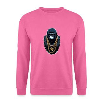 Gorilla with Gold Chain - Unisex Sweatshirt - pink - Front