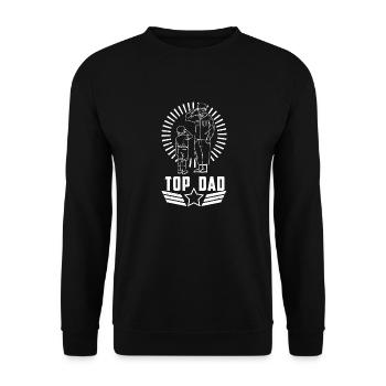 Top Dad Top Father Father's Day Military Soldiers - Unisex Sweatshirt - black - Front - Alina (178cm) & Michal (187cm)