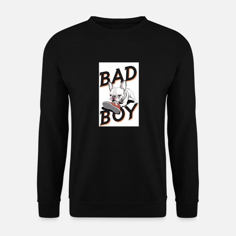 Bulldog devouring a shoe - Unisex Sweatshirt - black