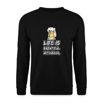 Beer T shirt - Unisex Sweatshirt - black - Front - Alina (178cm) & Michal (187cm)