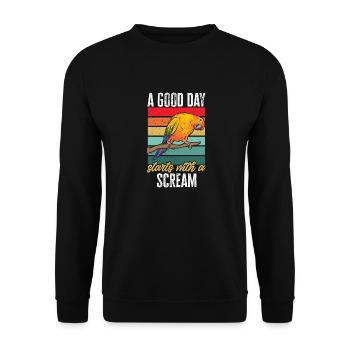 Parakeet, Parrot, Parakeet, Bird - Unisex Sweatshirt - black - Front - Alina (178cm) & Michal (187cm)