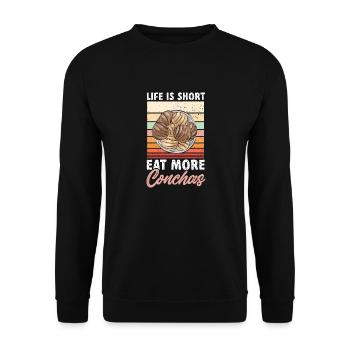 Concha Hispanic Mexican Pan Dulce - Unisex Sweatshirt - black - Front - Alina (178cm) & Michal (187cm)