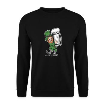 Beer-loving leprechaun (Irish leprechaun) - Unisex Sweatshirt - black - Front - Alina (178cm) & Michal (187cm)
