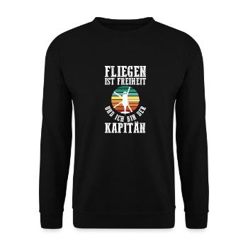 Pilot Fliegen Flieger Helikopter Hubschrauber - Unisex Pullover - Schwarz - Vorne - Alina (178cm) & Michal (187cm)