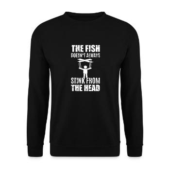 The fish stinks - Unisex Sweatshirt - black - Front - Alina (178cm) & Michal (187cm)