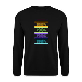1984 Rayures rétro - Sweat-shirt Unisexe - noir - Devant - Alina (178cm) & Michal (187cm)