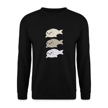 robbe dreifach - Unisex Pullover - Schwarz - Vorne - Alina (178cm) & Michal (187cm)