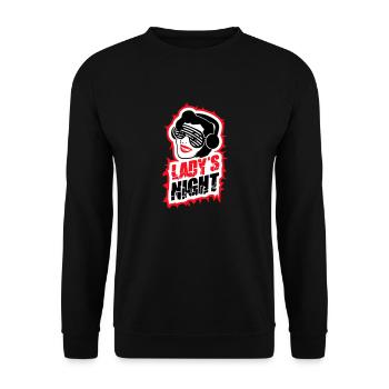 Ladies Night Fun Retro DJ Woman Face Girls Evening - Unisex Sweatshirt - black - Front - Alina (178cm) & Michal (187cm)