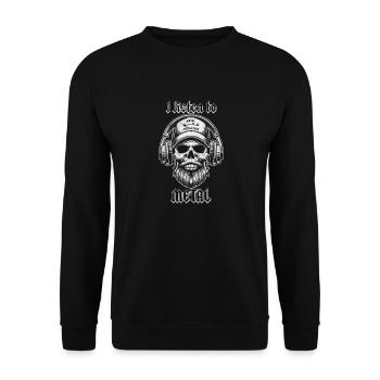 I Listen to Metal - Bearded Skull Detectorist - Unisex Sweatshirt - black - Front - Alina (178cm) & Michal (187cm)