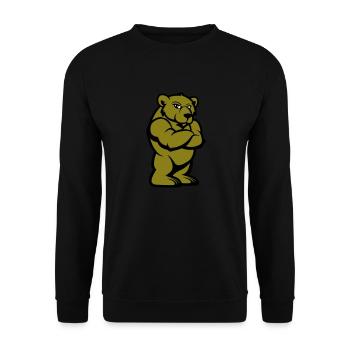 Bear Comic Brown Bear - Unisex Sweatshirt - black - Front - Alina (178cm) & Michal (187cm)