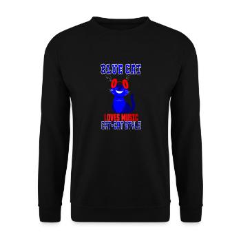 BLUE CAT LOVE MUSIC - Sweat-shirt Unisexe - noir - Devant - Alina (178cm) & Michal (187cm)