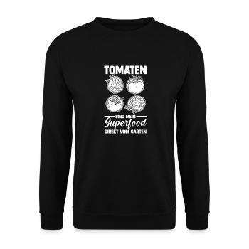 Gärtner Tomate Bauer Garten - Unisex Pullover - Schwarz - Vorne - Alina (178cm) & Michal (187cm)