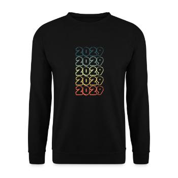 Year of birth 2029 - Unisex Sweatshirt - black - Front - Alina (178cm) & Michal (187cm)