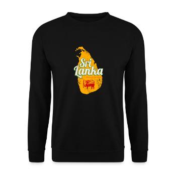 Sri Lanka Landkarte Vintage Urlaub Insel Souvenir - Unisex Pullover - Schwarz - Vorne - Alina (178cm) & Michal (187cm)