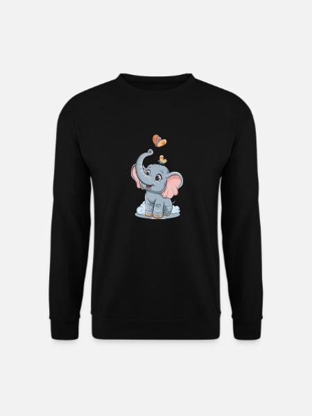 Niedlicher Elefant für Kinder für Kinder - Unisex Pullover - Schwarz
