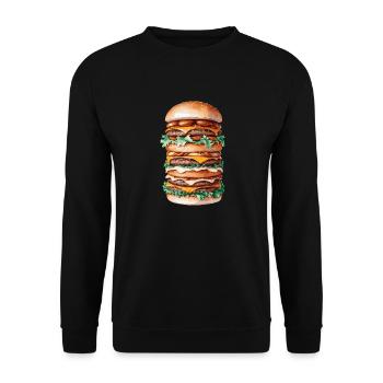 XXL Burger Design – For Real Foodies and Burger-F - Unisex Sweatshirt - black - Front - Alina (178cm) & Michal (187cm)