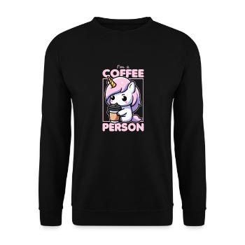 Je suis une licorne de café - Sweat-shirt Unisexe - noir - Devant - Alina (178cm) & Michal (187cm)