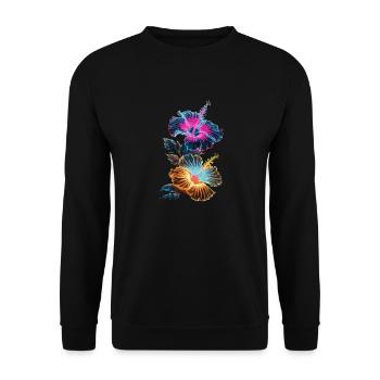 Orchideen für eine Floristin - Unisex Pullover - Schwarz - Vorne - Alina (178cm) & Michal (187cm)