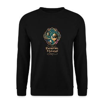 Ramadan Gift Eid Mubarak Islam Allah Muslim - Unisex Sweatshirt - black - Front - Alina (178cm) & Michal (187cm)