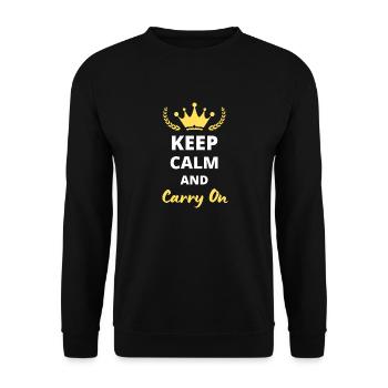 Keep Calm and Carry On - Unisex Sweatshirt - black - Front - Alina (178cm) & Michal (187cm)