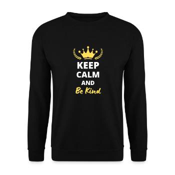Keep Calm and Be Kind - Sweat-shirt Unisexe - noir - Devant - Alina (178cm) & Michal (187cm)