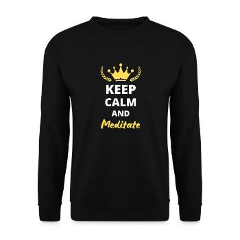 Keep Calm and Meditate - Relaxation Design - Sweat-shirt Unisexe - noir - Devant - Alina (178cm) & Michal (187cm)