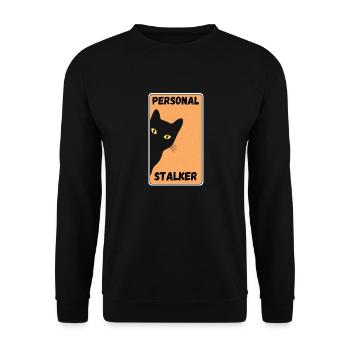 Black Cat – Persönliche Pirsch - Unisex Pullover - Schwarz - Vorne - Alina (178cm) & Michal (187cm)