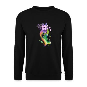 Une fille avec des fleurs Fille flottante - Sweat-shirt Unisexe - noir - Devant - Alina (178cm) & Michal (187cm)
