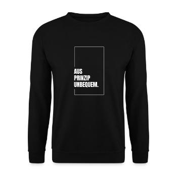 Aus Prinzip. - Unisex Pullover - Schwarz - Vorne - Alina (178cm) & Michal (187cm)