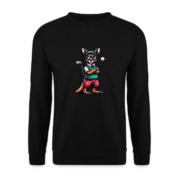 Funny kangaroo golf motif for sports enthusiasts - Unisex Sweatshirt - black - Front - Alina (178cm) & Michal (187cm)