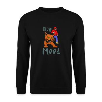Big Mood for lovers of cats and urban style. - Unisex Sweatshirt - black - Front - Alina (178cm) & Michal (187cm)