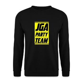Jga Party Team Junggeselle - Unisex Pullover - Schwarz - Vorne - Alina (178cm) & Michal (187cm)