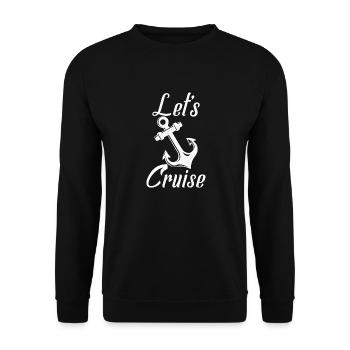 let's cruise Trip Vacation - Unisex Sweatshirt - black - Front - Alina (178cm) & Michal (187cm)