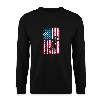 Patriotic Diver American Flag Deep Sea Scuba - Unisex Pullover - Schwarz - Vorne - Alina (178cm) & Michal (187cm)