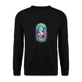Seahorse Unicorn: Magical Sea World - Unisex Sweatshirt - black - Front - Alina (178cm) & Michal (187cm)