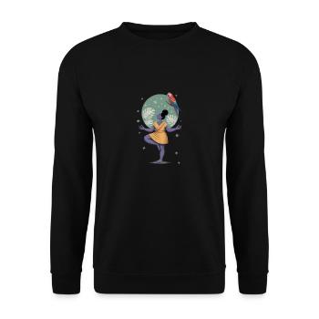 Yoga & Parrot: Inner Peace - Unisex Sweatshirt - black - Front - Alina (178cm) & Michal (187cm)