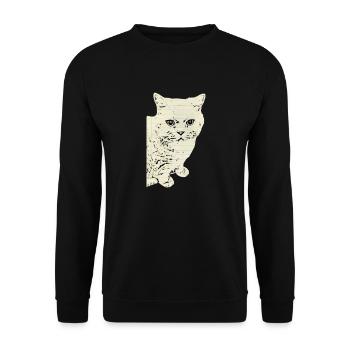 British Shorthair Cat Cat Black Cats - Unisex Sweatshirt - black - Front - Alina (178cm) & Michal (187cm)