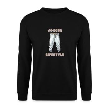 Jogger Lifestyle - Unisex Pullover - Schwarz - Vorne - Alina (178cm) & Michal (187cm)