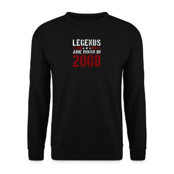 LÉGENDES SONT EN 2008 T-SHIRT NÉ DE NOËL ANNIVERSAIRE - Sweat-shirt Unisexe - noir - Devant - Alina (178cm) & Michal (187cm)